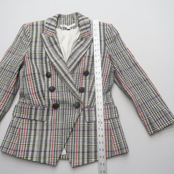 Veronica Beard Double Breasted Plaid Empire Dickey Blazer Jacket 2 - Picture 11 of 16